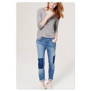 LOFT Modern Skinny Ankle Patch Jeans